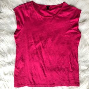 J. Crew Tee T-Shirt Pink Short Cap Sleeves XL